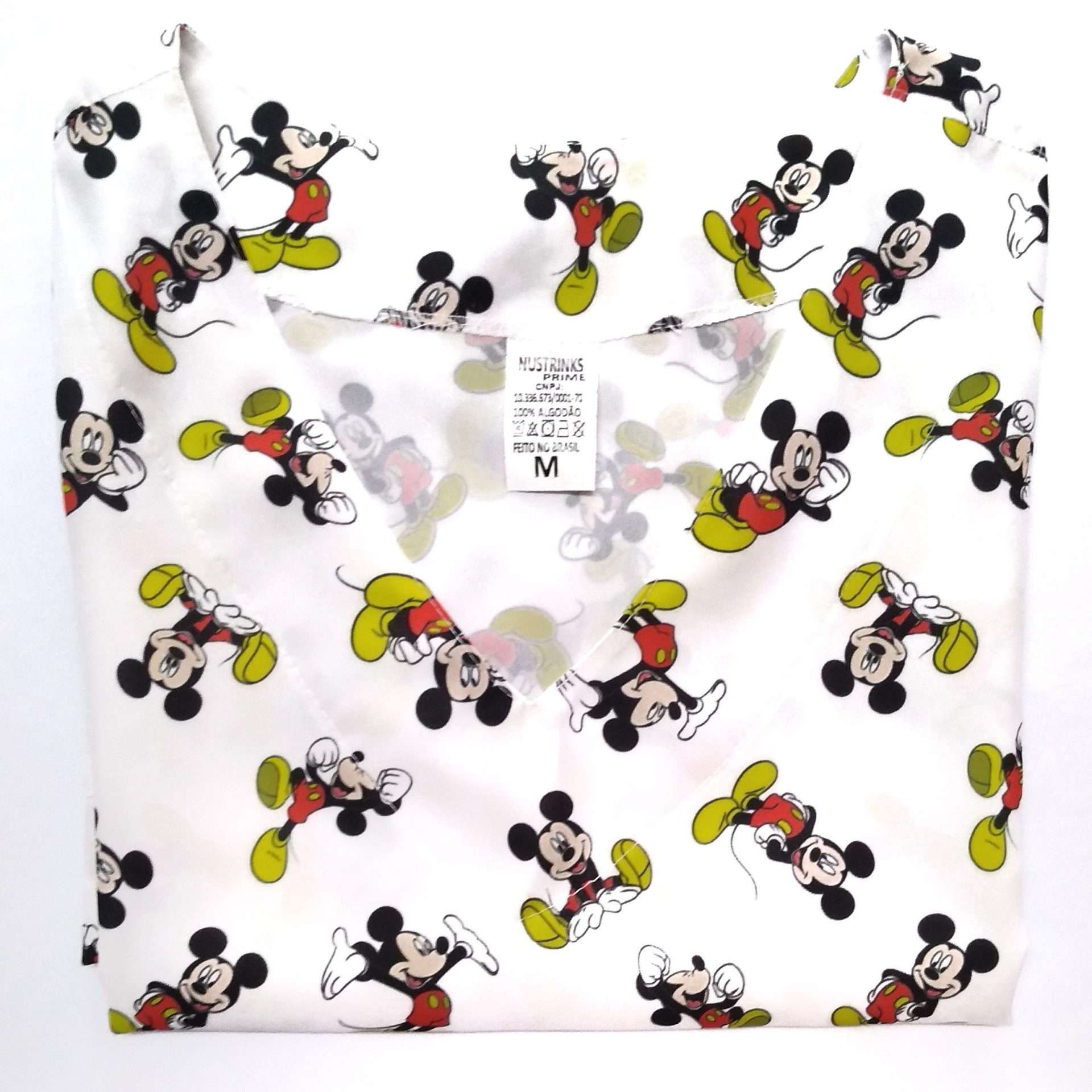 Scrub Feminino Mickey Mouse com Decote em V da Disney Scrub Top Tamanho M