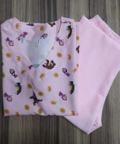 Pijama Cirúrgico Scrub Feminino Enfermagem com Decote em V Scrub Tamanho P