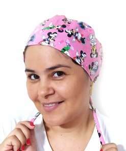 Touca Cirúrgica Minnie Enfermeira Rosa